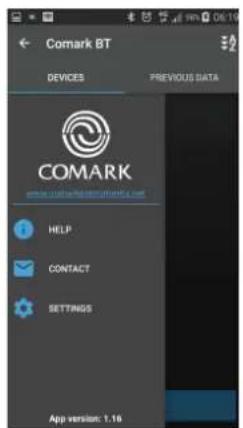 Comark COMBT1 - Operation of the App - 5