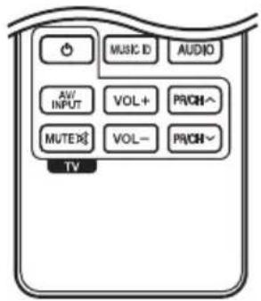 MUSIC ID AUDIO AV INPUT VOL+ PRICH~ MUTEX VOL- PRICH~ TV