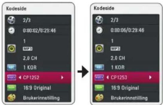 Kodeside 2/3 0:00:02/0:28:46 1 MP3 2.0 CH 1 KOR CP1252 16:9 Original Brukerinnstilling Kodeside 2/3 0:00:06/0:29:46 1 MP3 2.0 CH 1 KOR CP1253 16:9 Original Brukerinnstilling