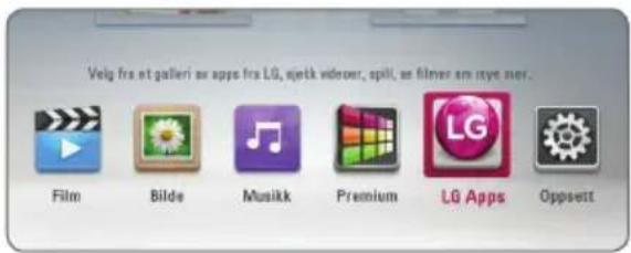 Volg fra et galleri av apps fra LG, sjetk vidrower, spill, av filmer av itye mer. Film Bilde Musikk Premium LG Apps Oppsett