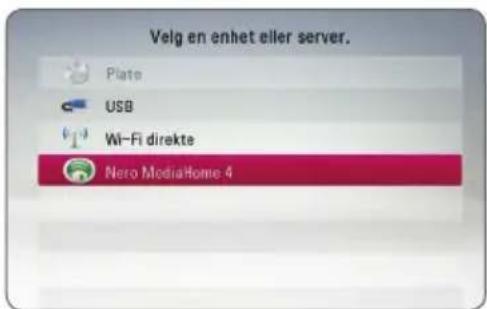 Velg en enhet eller server. Plate USB Wi-Fi direkte Neto MediaHome 4