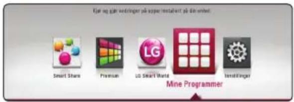 Kjør og gjør vedringer på super installert på den ønnet Smart Share Premium LG Smart World Instellinger Mine Programmer