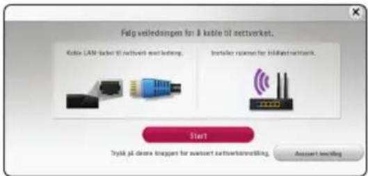 Folg veledangen på å kable til nettverket. Kole LAN (kable til nettverket nettning) Installer roboten for iddland network. Start Trykk på denne kropens for avnsetet nettverkansitling. Anserer netting