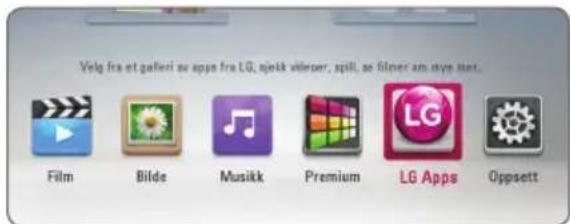 Velg fra et galeri su apps fra LG, sjelik vidroer, spill, as filmer am nye start... Film Bilde Musikk Premium LG Apps Oppsett