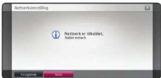 Nettverksinostilling Nettverk er ölkoblet, Kabel sethark Footgloids Note