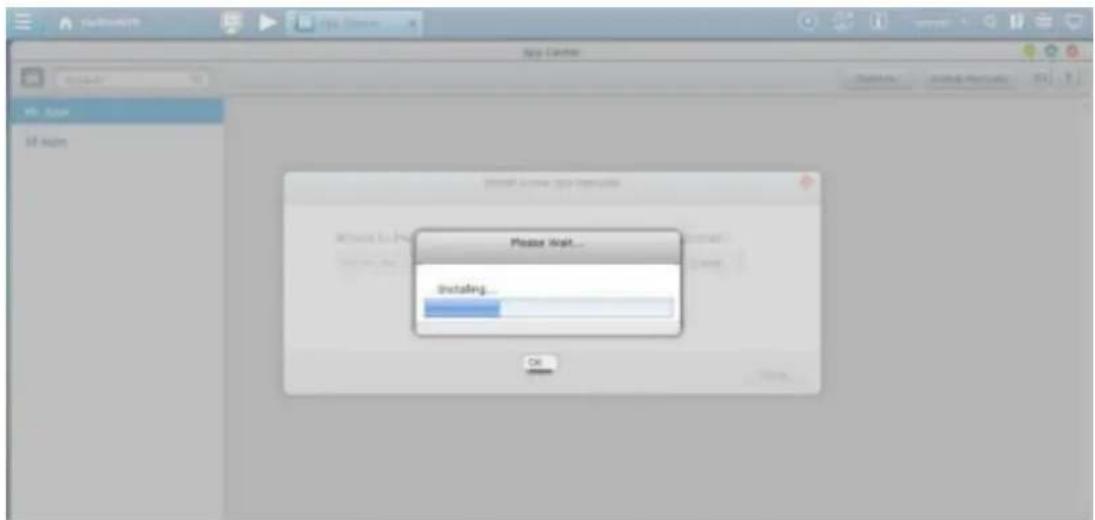 App Center Request Please wait... Installing... OK