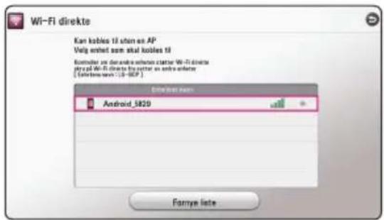 Wi-Fi direkte Kan kobles til uton an AP Volg enthet som skal kobles til Formuler av denende erbaner starter Wi-Fi direkte play p4 Wi-Fi direkte by erban erbaner [ Esterlone vora 1.0-8.0P ] Enter list item Android_5820 Formys liste