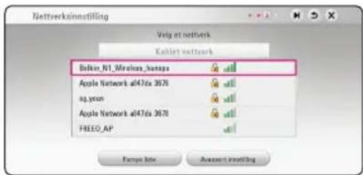 Netteverkstinstilling Volg at netterk Kaklet netterk Blikin_N1_Mireless_hanges Apple Network at470x 3670 ap.yoon Apple Network at470x 3670 FREED_AP Anpass line Anpass instilling