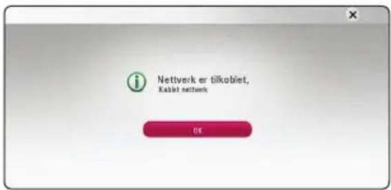 Nettverk er tilkoblet, Kabet nettoerk OK