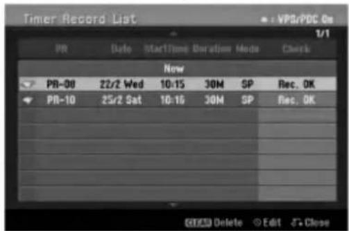 LG RH1989P1 - Sjekke informasjonen om tidsinnstilt opptak - 1