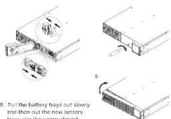 5. Pull the battery trays out slowly and then put the new battery trays into the compartment.