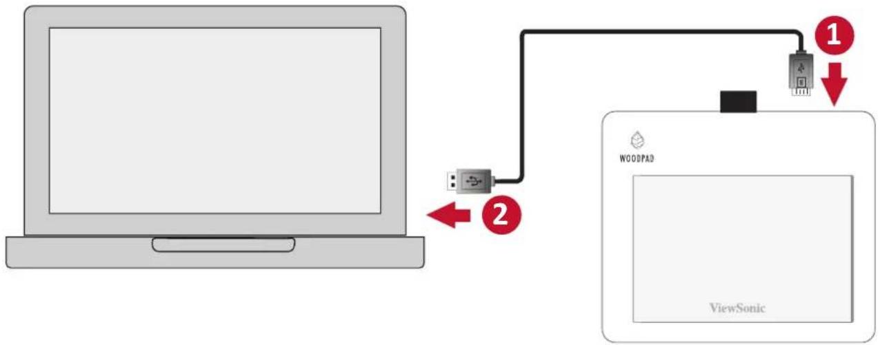 VIEWSONIC ID0730 - Connecting the Digital Writing Pad - 1