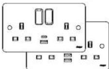 HAGER WPSS82W-USBAC - Sollysta 2 Gang 13A Switched Socket Outlet with 2 port USB charger - 1