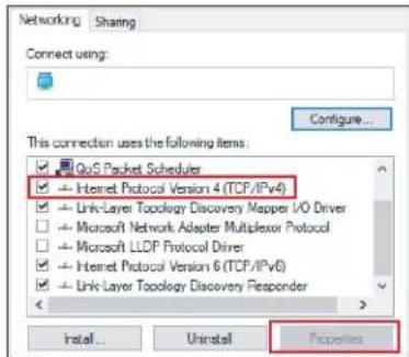 Networking Sharing Connect using: Configure... This connection uses the following items: ✓ QoS Packet Scheduler ✓ - Internet Protocol Version 4 (TCP/IPv4) ✓ - Link-Layer Topology Discovery Mapper I/O Driver ☐ - Microsoft Network Adapter Multiplexor Protocol ☐ - Microsoft LLDP Protocol Driver ✓ - Internet Protocol Version 6 (TCP/IPv6) ✓ - Link-Layer Topology Discovery Reponder Install... Uninstall Properties
