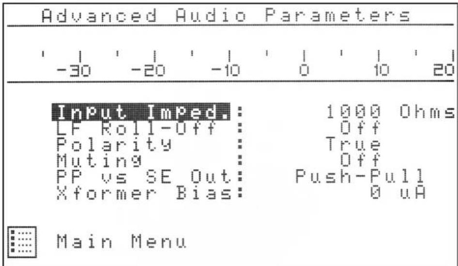 Fredenstein F676 - Advanced Audio Sub Menu: - 1