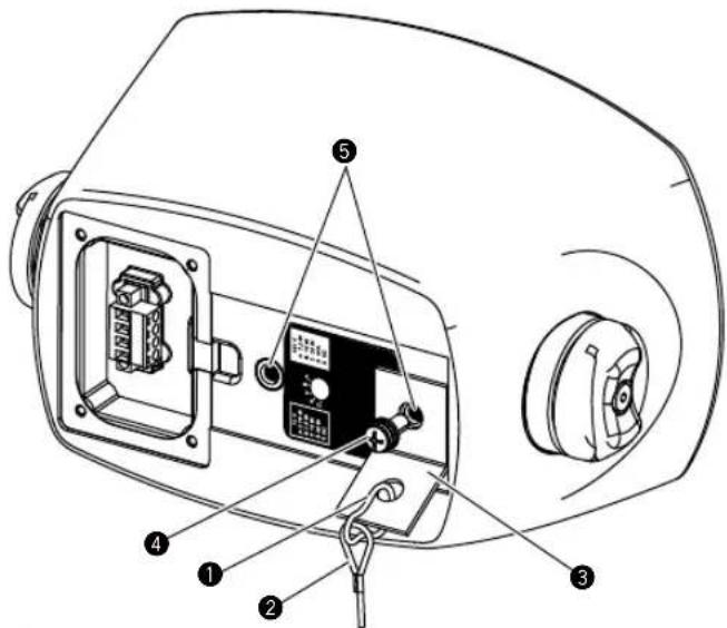 Technical diagram of an electronic device with numbered components for identification