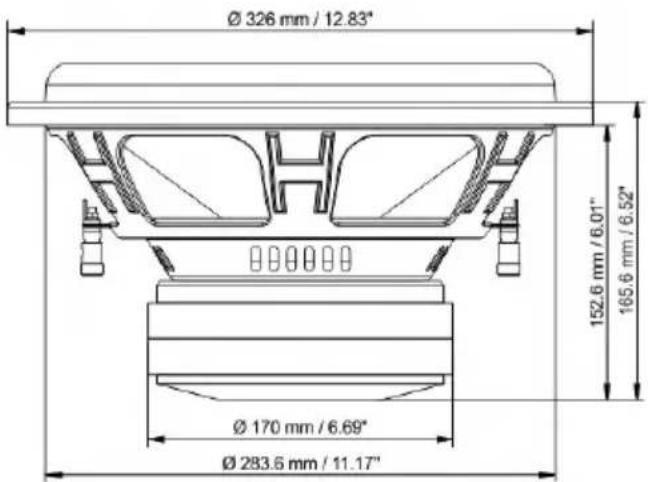 Ø 326 mm / 12.83" Ø 170 mm / 6.69" Ø 283.6 mm / 11.17" 152.6 mm / 6.01" 165.6 mm / 6.52"