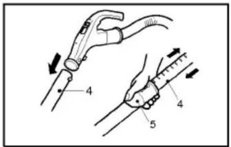 Diagram illustrating a medical procedure with labeled parts and directional arrows indicating movement or force.