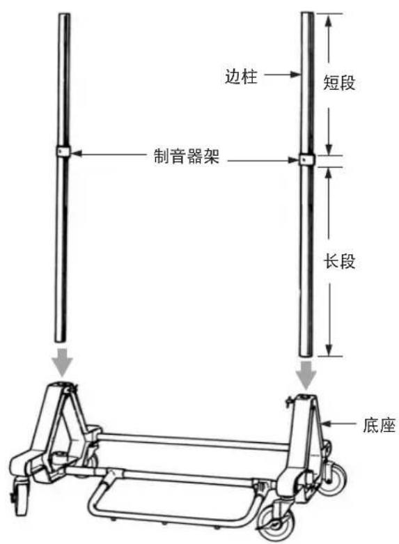边柱 短段 制音器架 长段 底座