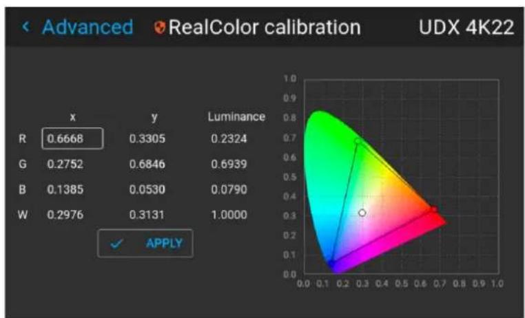 Barco M4K15 - How to adjust the P7 native settings - 3