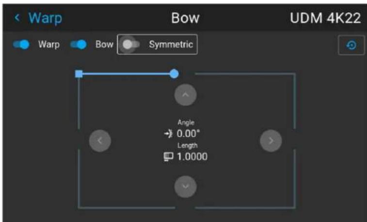 Warp Bow Symmetric UDM 4K22 Warp Bow Angle → 0.00° Length 1.0000