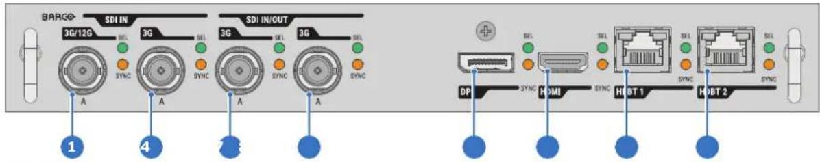 BARGO SDI IN 3G/12G SEL SYNC 3G SEL SYNC 3G SEL SYNC SDI IN/OUT 3G SEL SYNC 3G SEL SYNC 1 4 7 8 DP DEL SYNC HOMI SEL SYNC HBDT 1 DEL SYNC HBDT 2 DEL SYNC