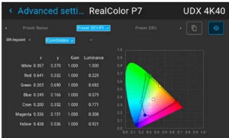 Barco M4K15 - How to choose one of the P7 presets - 1