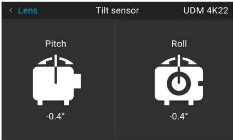 Lens Tilt sensor UDM 4K22 Pitch -0.4° Roll -0.4°
