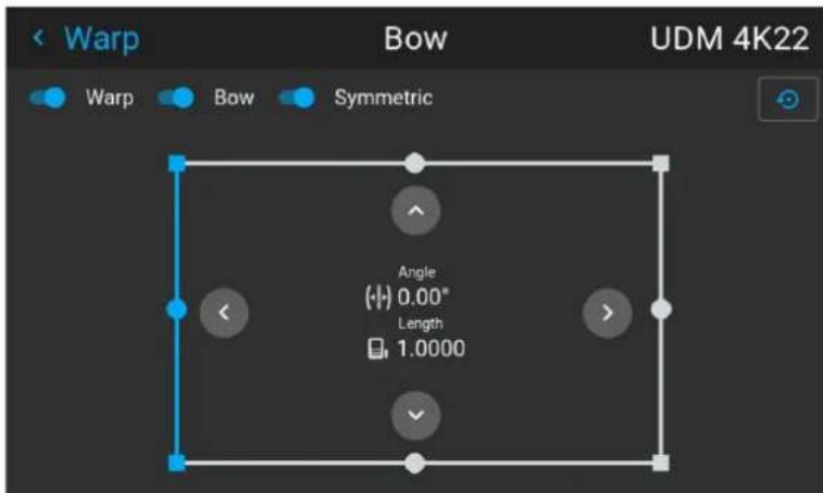 Warp Bow Symmetric UDM 4K22 Warp Bow Angle (·) 0.00* Length 1.0000