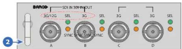 BARGO SDI IN SDI/INOUT 3G/12G SEL 3G SEL 3G SEL 3G SEL SYNC SYNC SYNC SYNC A B C D
