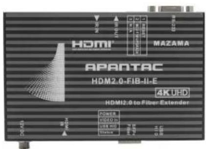 HDMI® MAZAMA APANTAC HDM2.0-FIB-II-E 4K UHD HDMI2.0 to Fiber Extender POWER VIDEO to USER MID STORAGE H1 D3 100 MHz