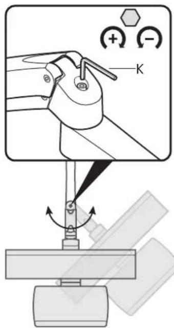 Technical diagram showing a mechanical device with labeled components and directional arrows indicating motion or assembly.