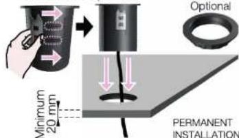 Minimum 20 mm Optional PERMANENT INSTALLATION