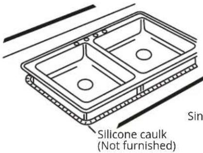 Silicone caulk (Not furnished) Sin