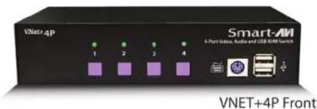 VNET+ 4P Smart-AM 4-Port Video, Audio and USB M807 Switch 1 2 3 4 VNET+4P Front