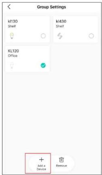 Group Settings kt130 Shelf kl430 Shelf KL120 Office Add a Device Remove