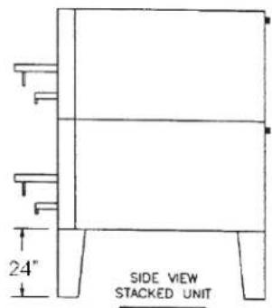 24" SIDE VIEW STACKED UNIT