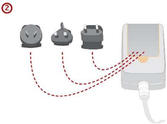 Diagram showing three electrical plugs connected to a power outlet, with dashed red lines indicating connections.