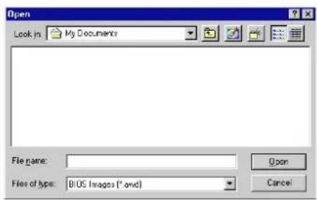 Open Look in: My Documents File name: Files of type: BIOS Images (*.and) Open Cancel