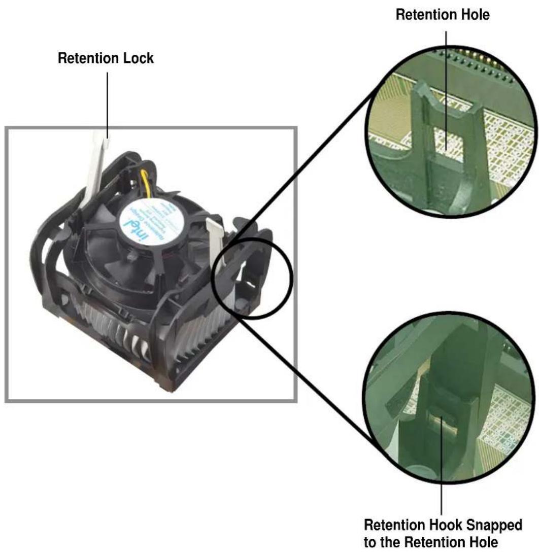 Retention Lock Retention Hole Retention Hook Snapped to the Retention Hole