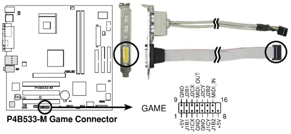 ASUS AP130-D5 - GAME/MIDI connector (16-1 pin GAME) (on audio models only) - 1