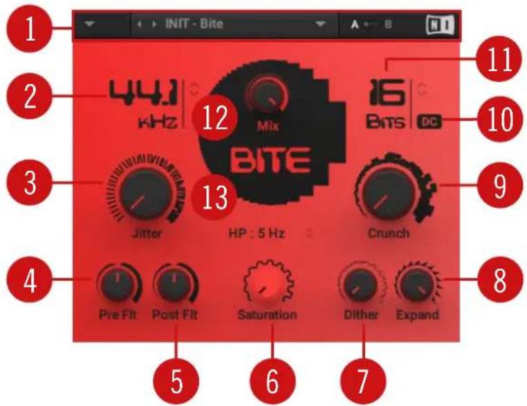 NATIVE INSTRUMENTS Effect Series Crush Pack - Overview of BITE - 1