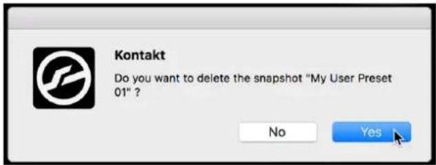 NATIVE INSTRUMENTS Feel It - Deleting a User Snapshot - 1