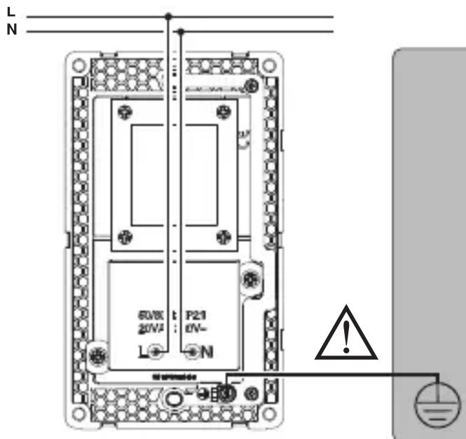 L N 60V/20V P21 20V N Warning !