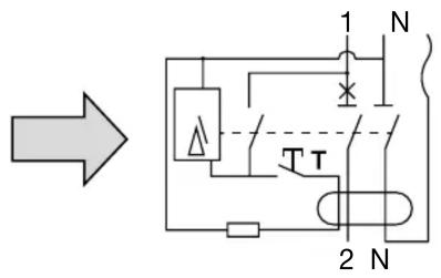 Electrical schematic diagram showing a circuit with switches, resistors, and a transformer labeled TT