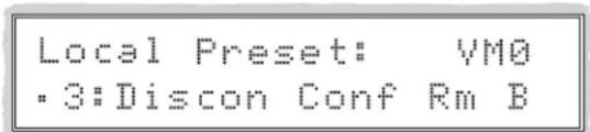 Local Preset: VM0 - 3:Discon Conf Rm B