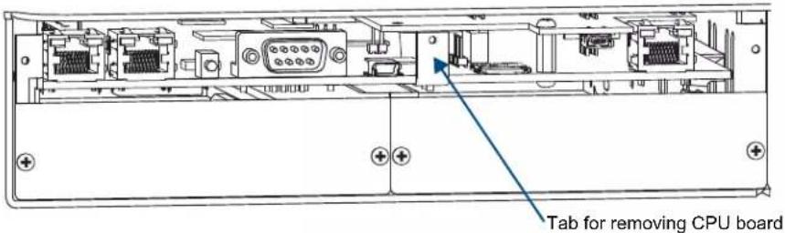 Tab for removing CPU board