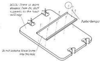 NOTE: there is more abscue from the shelf supports to the head shelf ring. Pulbe Bumper Do not insticate a Pulsar Screw into this ring.
