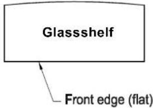 Glassshelf Front edge (flat)