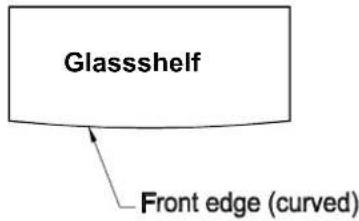 Glassshelf Front edge (curved)